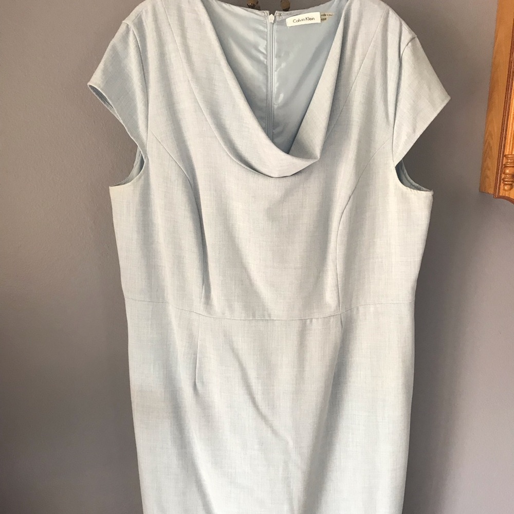 Calvin Klein sheath cowl neck dress